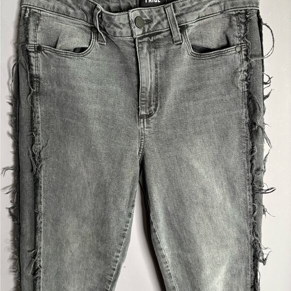 Paige Julia Faded Black Skinny Jeans Frayed Details Size 29 - Picture 2 of 7